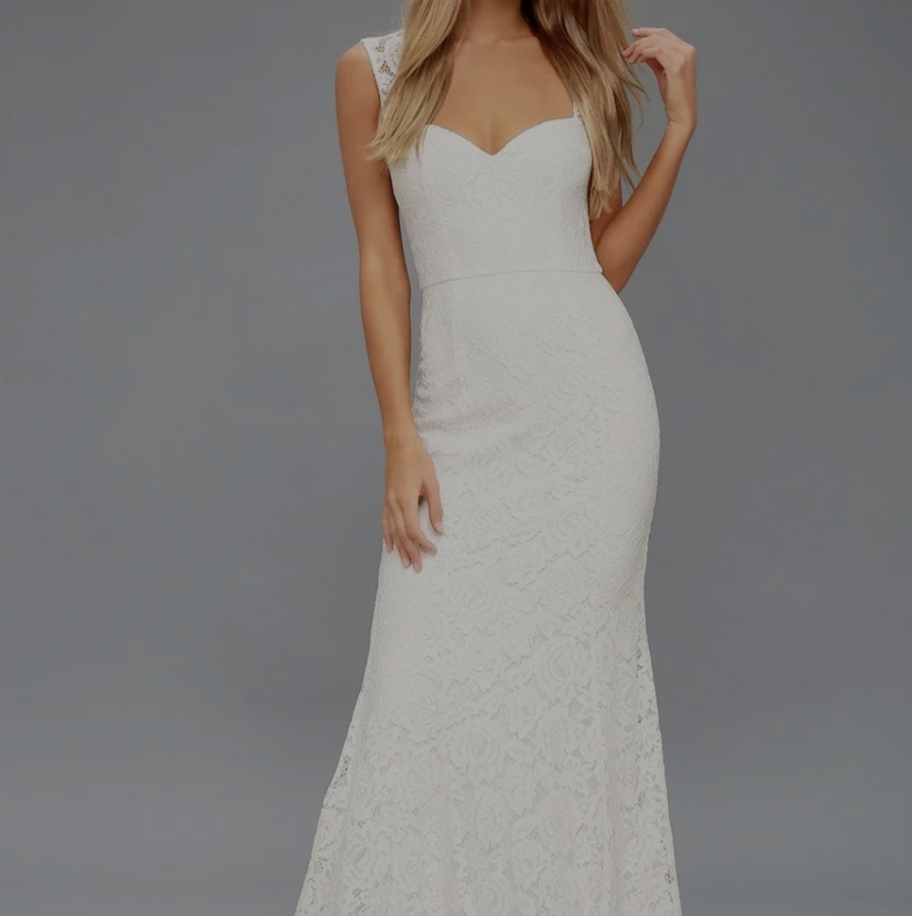 Lulus Rosetta Maxi Lace Dress